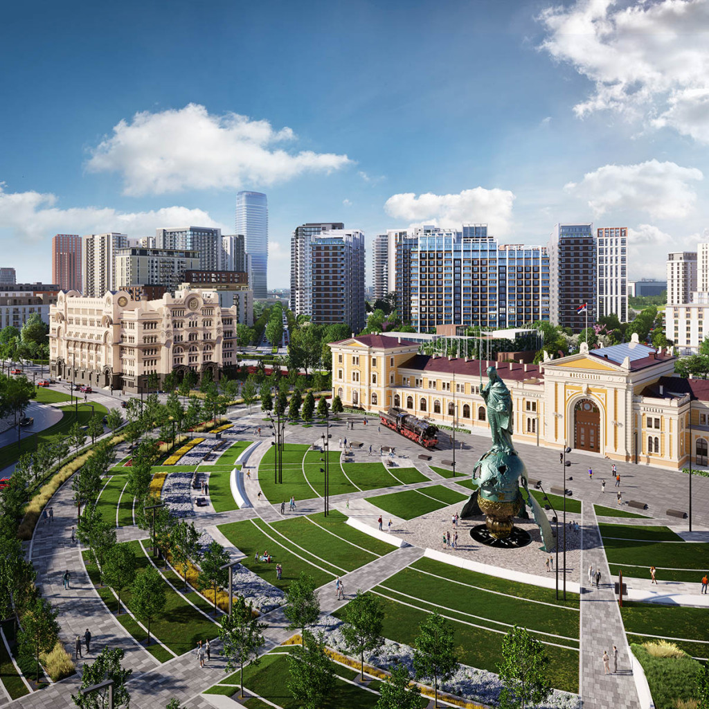 Render of the Sava Square in Belgrade