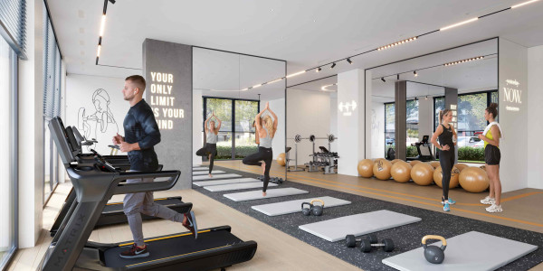 A modernly equipped gym in the BW Nova building