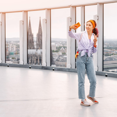 Girl taking selfie