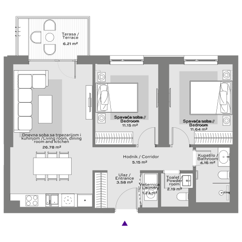 BEW Vizia 311 nacrt stana