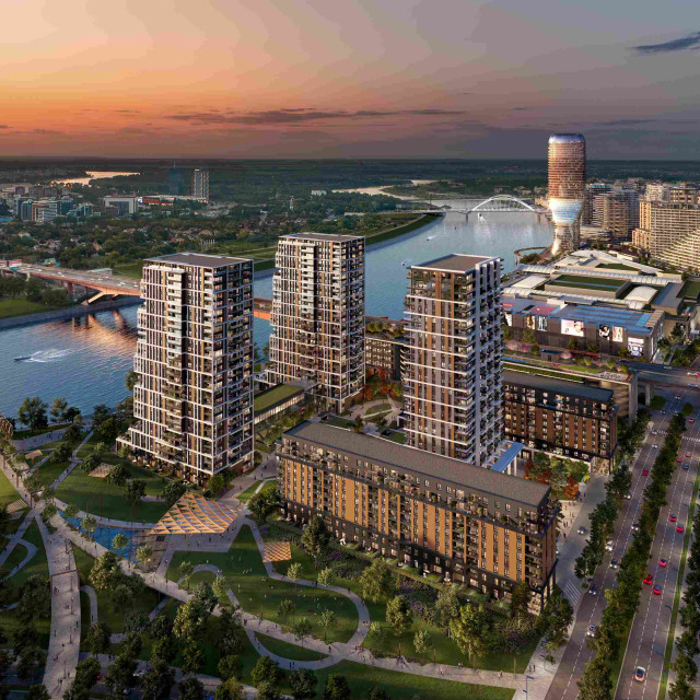 Riverline complex of buildings in Belgrade Waterfront.